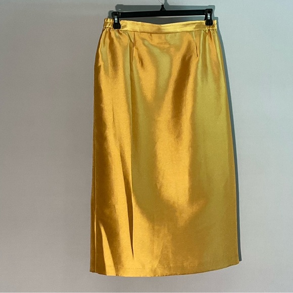 Nina Massini Gold Sz 14 3 Piece Church Suit with Rhinestone Button Elastic Waist - Picture 2 of 16